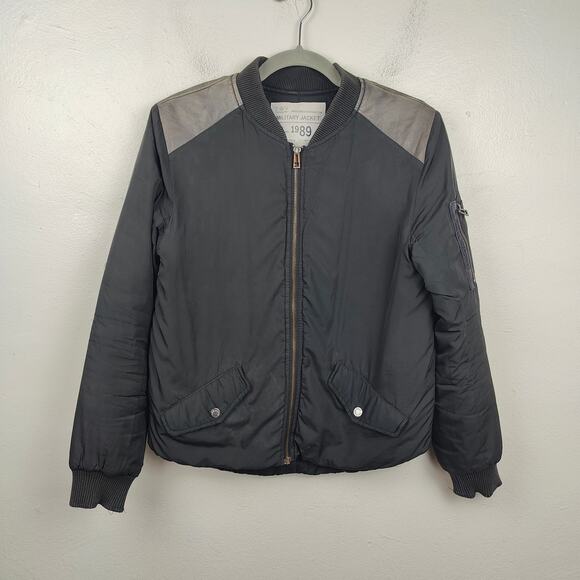 Zadig‎ & Voltaire Kal Bomber Jacket Womens Small Black Full Zip Faux Leather - Picture 1 of 11
